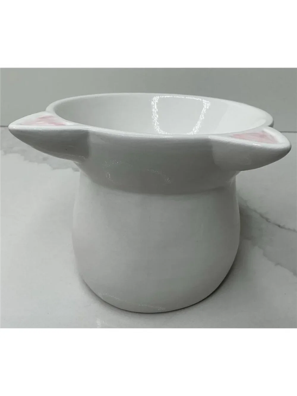 Cat Food Bowl Nice Paws Ceramic Tilted And Elevated Kitty Cat White 4